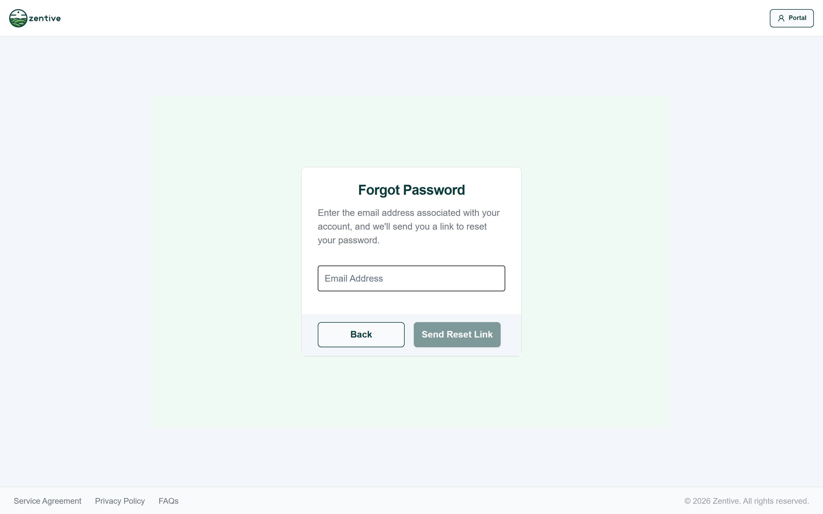 Forgot password page asking for the account email.